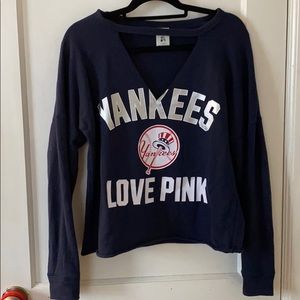 Love pink, v-neck sweatshirt, New York Yankees
